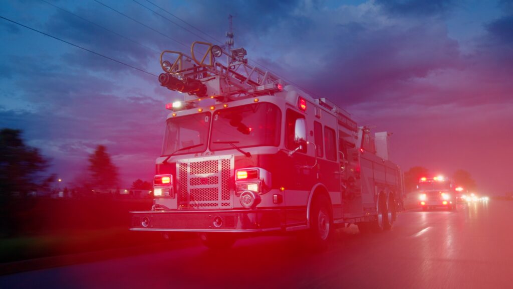 STFD Fire Truck on a cloudy evening